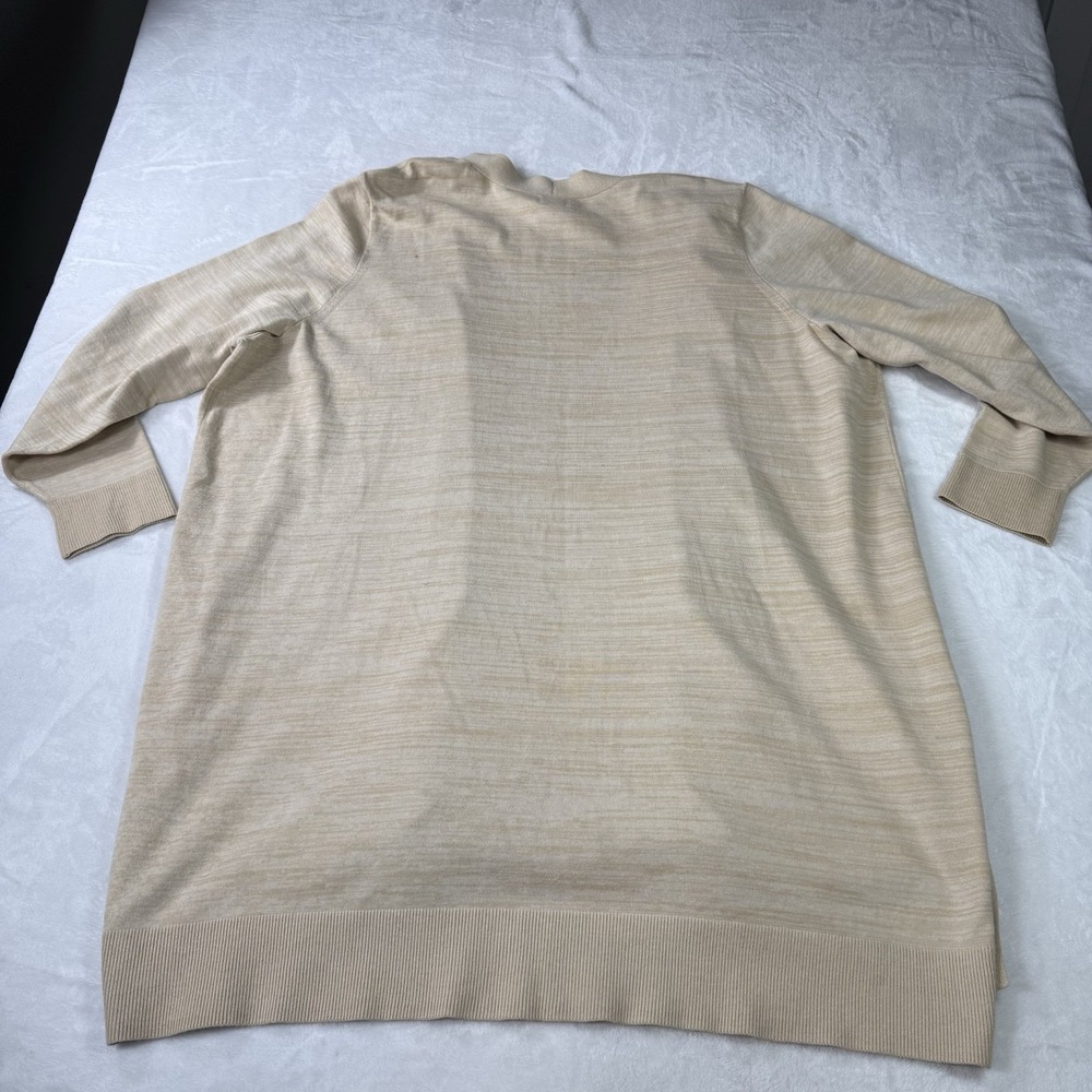 Duluth Trading Duster Cardigan Womens 3X Plus Beige Open Front Cotton Minimalist - Picture 7 of 11